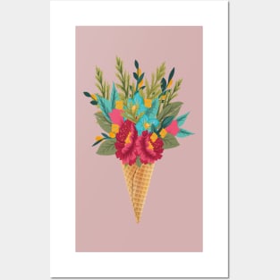 Ice cream floral Unique design Posters and Art